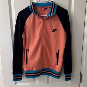 Nike Peach and Navy Kids Zip-Up Track Jacket